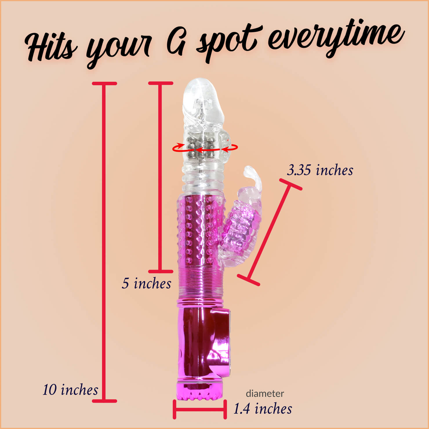 Rotating Rabbit Vibrator - G Spot Stimulator - Clitoris Vibrator