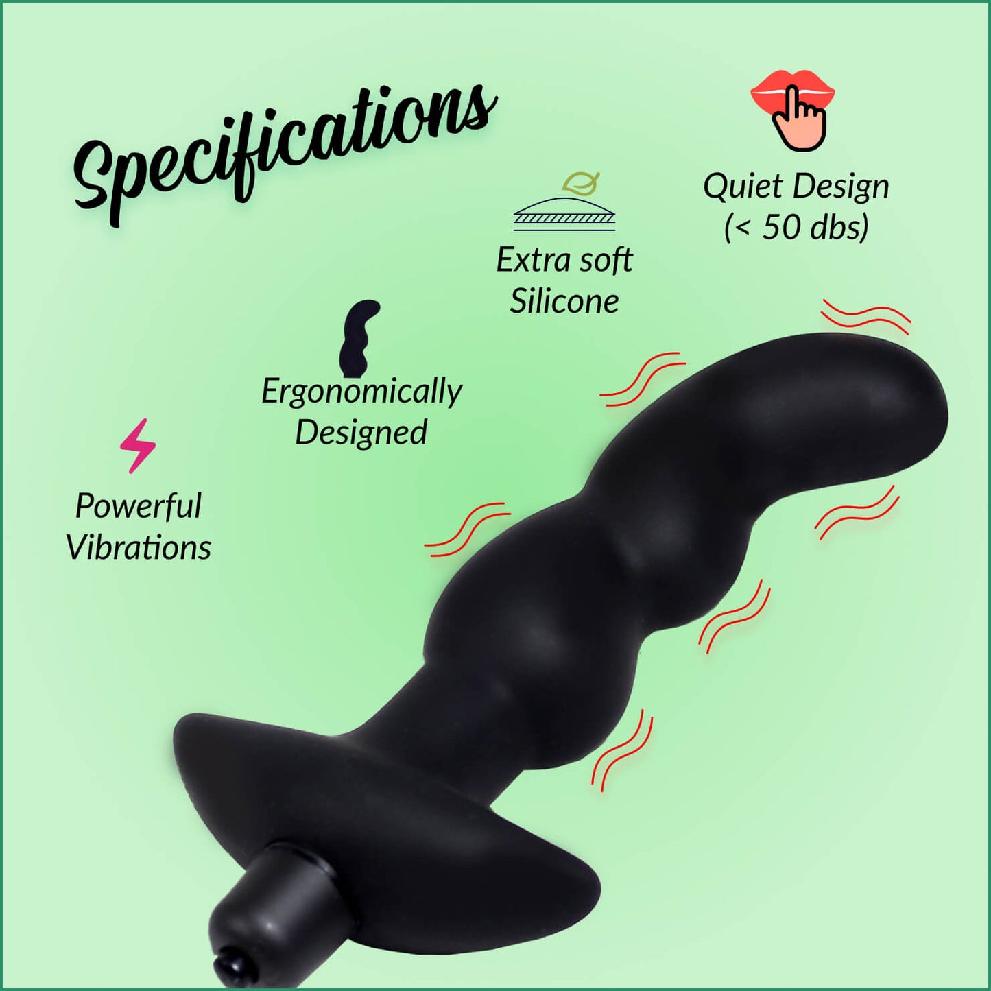 G-Spot Beads Butt Plug - Vibrating Anal Plug - Beaded Anal Vibrator