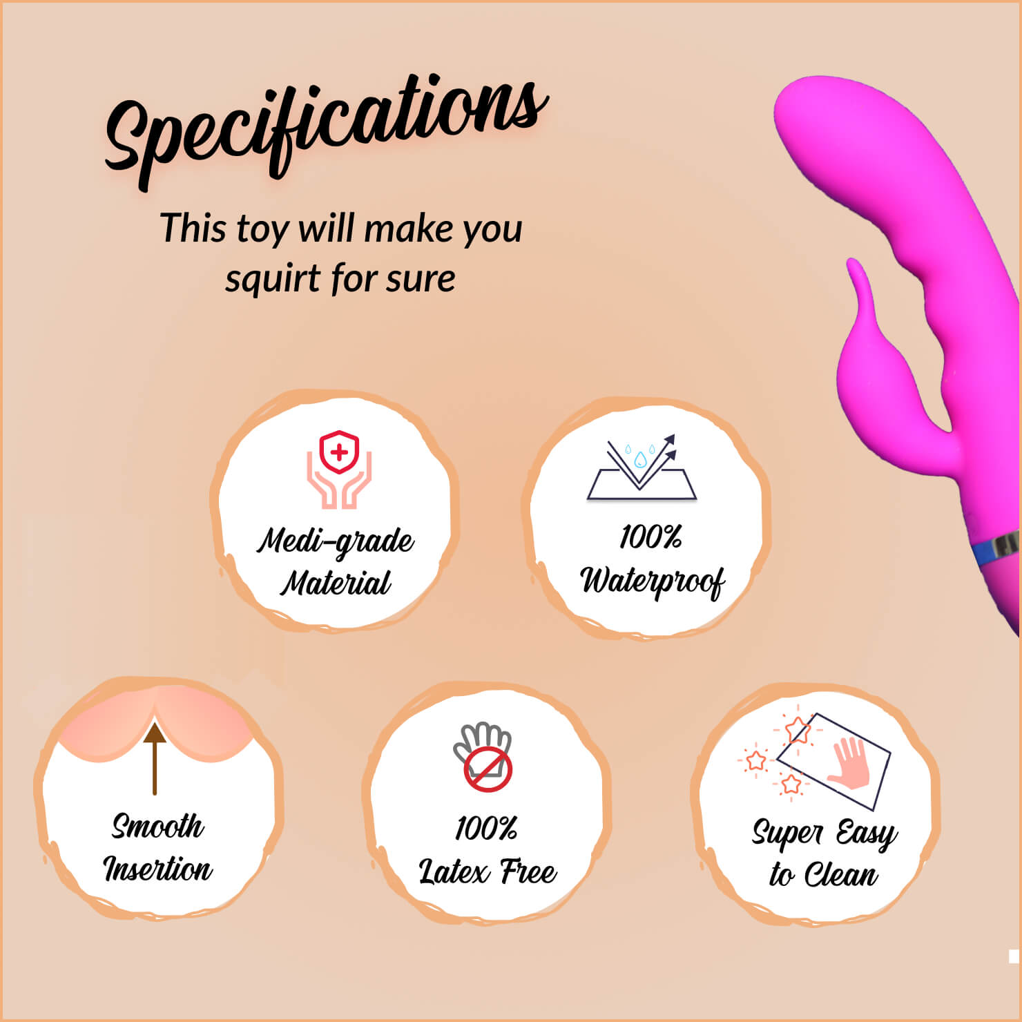 Multi Speed Rabbit Vibrator - G-Spot Vibrator - Dual Stimulation Toy