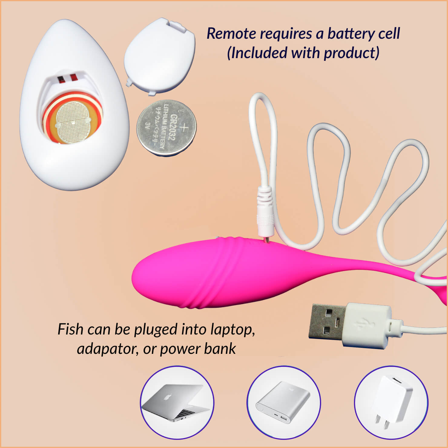 Remote Controlled Vibrating Fish Egg - Dual Vibrating Egg - Hands-Free Toy