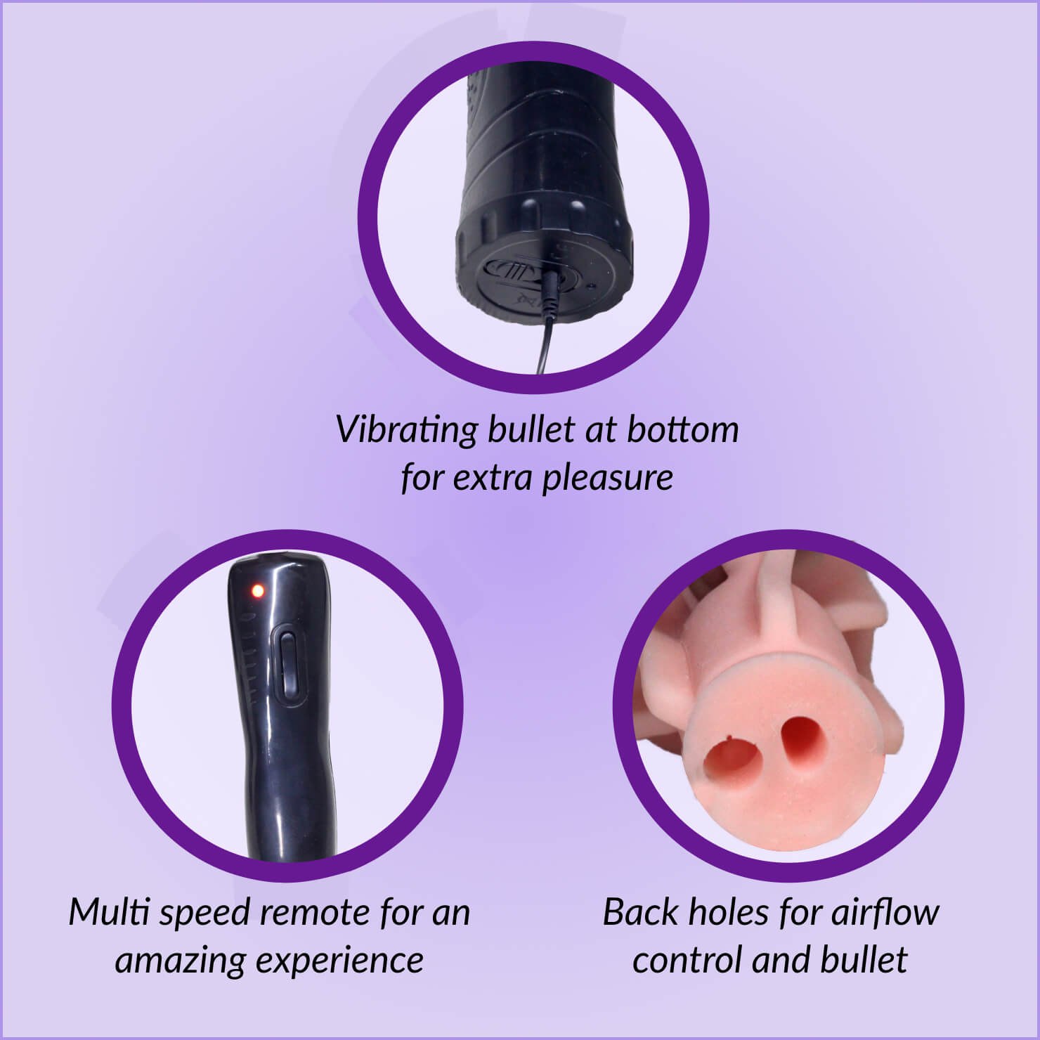 Multi Speed Stroker - Remote Controlled Fleshlight - Male Masturbator