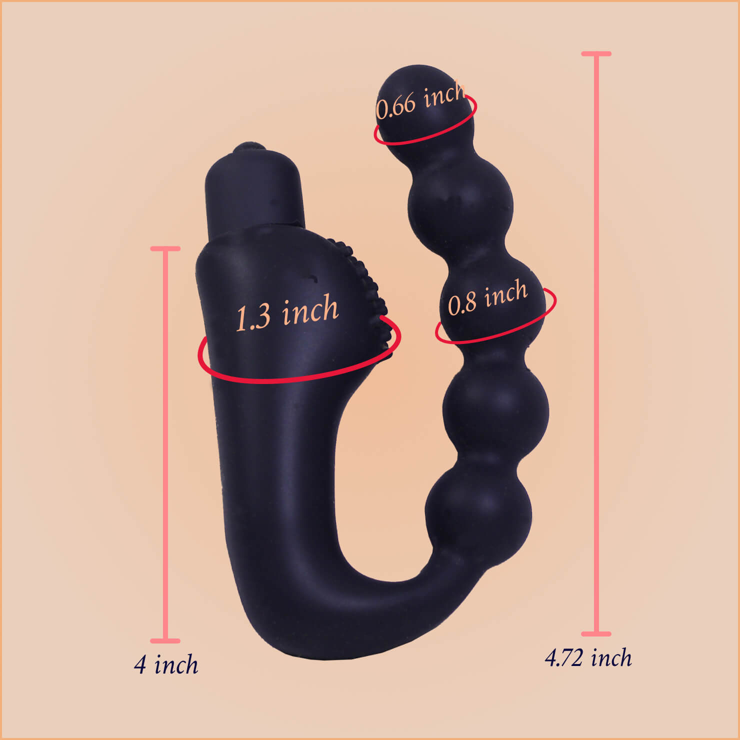 Vibrating Anal Beads - Silicone Massager - Anal Vibrator