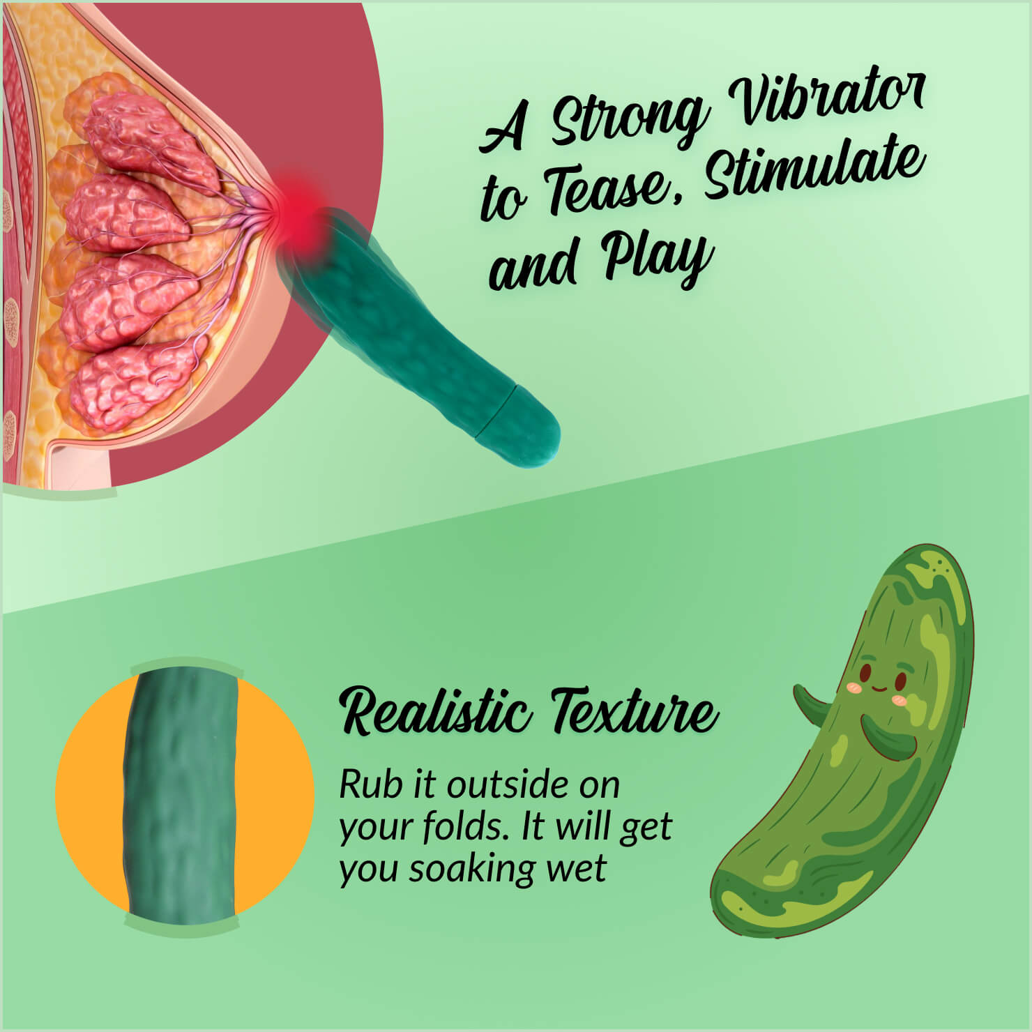 Cucumber Shaped Vibrator - Secret Vibrator For Women - Discreet Adult Toy