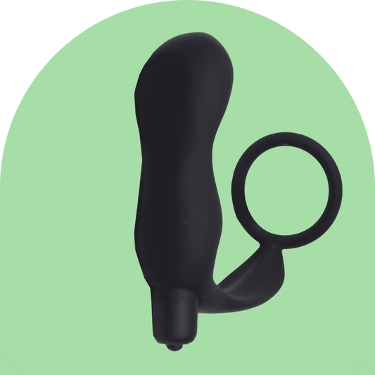 Silicone Prostate Massager for men with vibrating penis ring